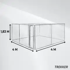 Trekker koira-aitaus 4x4 m harmaa - 3