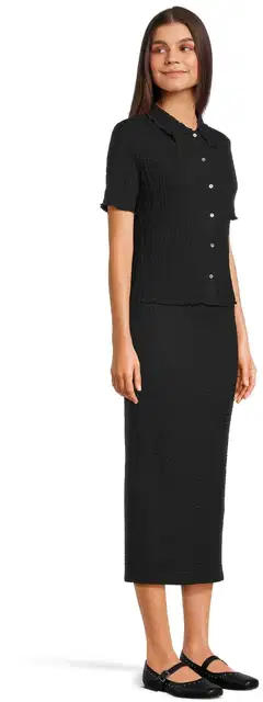 WKLY. naisten pitkä trikoohame 222W090229 - BLACK - 3