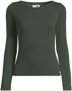 WKLY. naisten ribbitrikoopusero boatneck, levenevä hihansuu 213W312603 - Deep Forest - 2