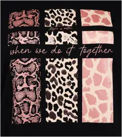 House naisten T-paita 213HP09120, D-mitoitus - Black Print - 2