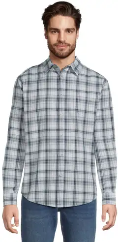 House miesten ruuduullinen kauluspaita 194H032610 - Blue check - 1