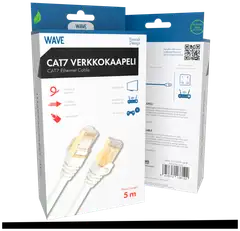 Wave S/FTP CAT7 10Gbit Ethernet LSZH parikaapeli, 5m, Valkoinen - 2