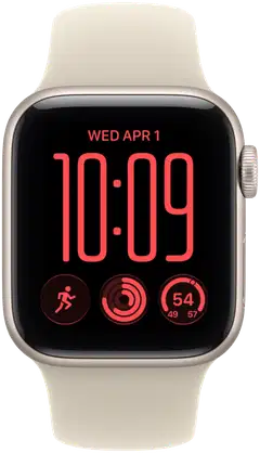 Apple Watch SE 3 GPS 44 mm:n tähtivalkea alumiinikuori ja hiekanvärinen urheiluranneke - M/L - MJL54QN/A - 1