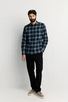 Finlayson miesten kauluspaita Tartaani - Green check - 4