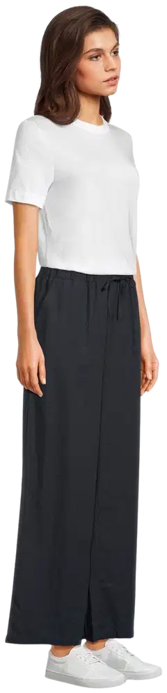 TEX naisten pellavasekoitehousut I282991 - BLACK 1 - 4