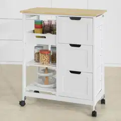 SoBuy keittiösaareke valkoinen FKW79-W - 2
