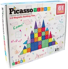 PicassoTiles magneettinen rakennussarja 61 osaa - 1
