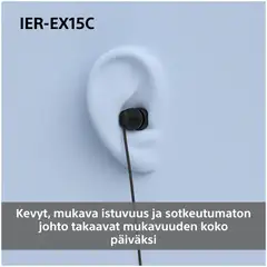 Sony langalliset nappikuulokkeet USB-C liitännällä IER‑EX15CB musta - 4