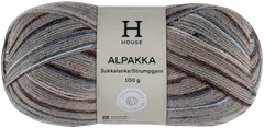 House sukkalanka Alpakka 100g CNE-1520 brown/blue/beige stripes - 1