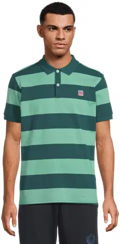 Vinson miesten raidallinen pikeepaita Samir 105621 - Creme de menthe/mediterranea - 1