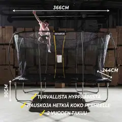 Stratos trampoliini turvaverkolla suorakaide 244 x 366 cm - 2