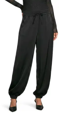 WKLY. naisten satiinijuhlahousut 222W126920 - Black - 1