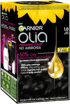 Garnier Olia 1.0 Night Black kestoväri 174ml - 2