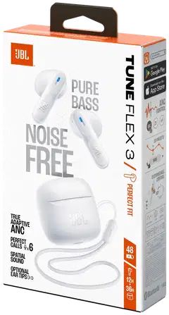 JBL langattomat vastamelunappikuulokkeet Tune Flex 3, valkoinen - 10