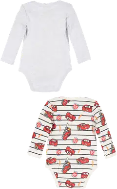 Disney vauvojen body 2-pack Autot ZH03018 - Harmaa/Valkoinen - 2