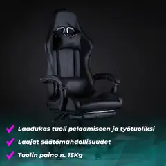 Kuura Gaming pelituoli Pro musta - 5