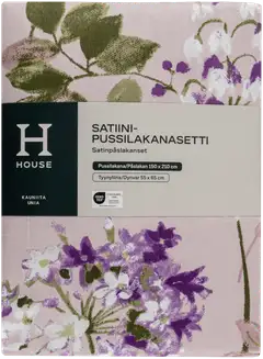 House satiinipussilakanasetti Amanda 150x210 cm vaaleanpunainen - 2
