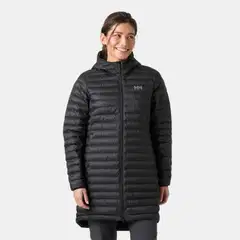 Helly Hansen naisten pitkä kevytvanutakki Sirdal Long Hooded Insulator 63503 - Black - 3