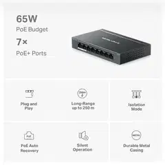 Mercusys MS108GP Gigabit PoE+ -kytkin - 5