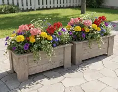 Kukkalaatikko suorakaide, vaalean harmaa, 35x80x41cm - 5