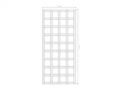 Ritilä/aitaelementti, valkoinen, 80x180cm, Materiaalivahvuus 15x38mm - 2