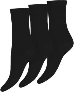 Vogue naisten nilkkasukat cotton basic sock 3-pack - Black - 1