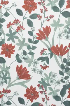 House verhokappa Amaryllis 250x50 cm valkoinen/vihreä/punainen - 3