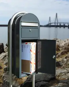 Bobi Cargo posti- ja pakettilaatikko, harmaa ja ruostumaton teräs - 3