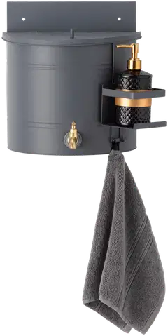 4Living Pesusäiliö tarviketelineellä 10 L antrasiitti - 2