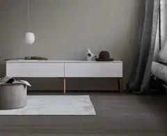 Lundia Fuuga tv-taso laatikoilla - Valkoinen ja tammi - 3