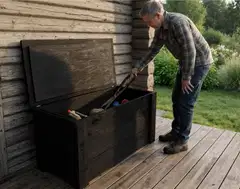 Piha-arkku, grafiitin harmaa, 57x61x130cm - 4