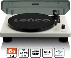 Lenco levysoitin sisäänrakennetuilla kaiuttimilla LS-50GY harmaa - 6