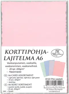 J.K. Primeco korttipohjalajitelma A6 Pilvi pastelli 20kpl - 1