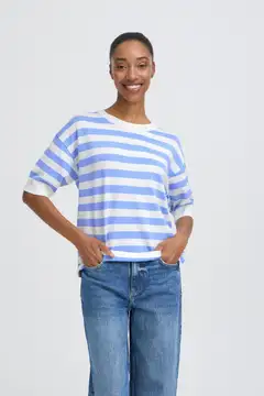 B.young naisten neulepusero Bymmorla t - DELLA ROBBIA BLUE STRIPE - 3