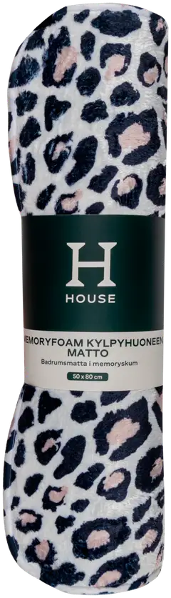 House kylpyhuoneenmatto Leopard 50x80 cm, musta/harmaa/valkoinen - 2