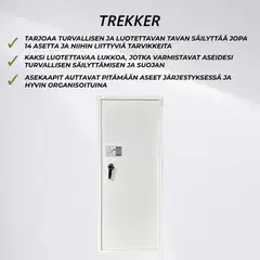 Trekker Asekaappi 14-Asetta AS1400, Valkoinen, Digitaalilukolla - 4