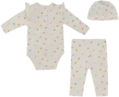 Tex Baby vauvojen setti Sydän I980166 3-pack - Off white - 2