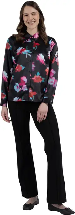 London Fog naisten kangashousut 222L260506 - BLACK - 4