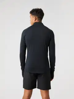 Björn Borg miesten pitkähihainen treenipaita vetoketjukauluksella 10004837 - BLACK - 3