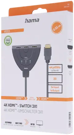 Hama HDMI™-kytkin, 3xHDMI™ in - 1xHDMI™ out, 4K - 5