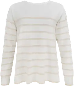 TEX naisten raidallinen neulepusero I993196 - ecru - 1