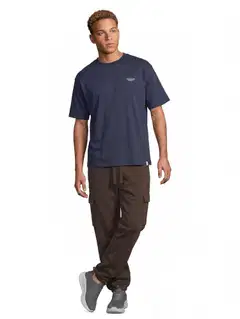 WKLY. miesten t-paita selkäprintillä, väljä istuvuus, oversize 195W252601 - Navy - 4