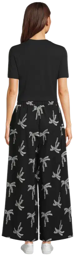 TEX naisten leveälahkeiset housut I282861 - BLACK 1 - 3