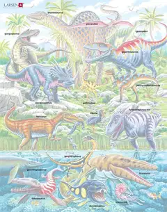 Larsen Maxi Palapeli Dinosaurukset maalla ja vedessä 70 palaa - 4