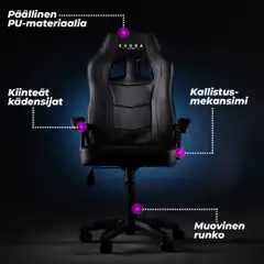 Kuura Gaming pelituoli Gamer musta - 6