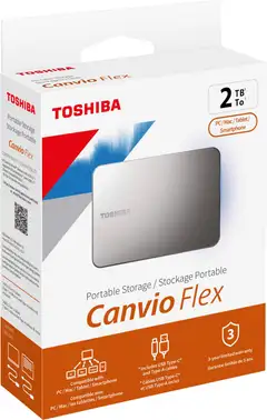 Toshiba ulkoinen kovalevy 2 TB Canvio Flex - 7