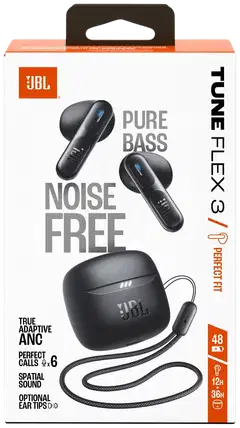 JBL langattomat vastamelunappikuulokkeet Tune Flex 3, musta - 9
