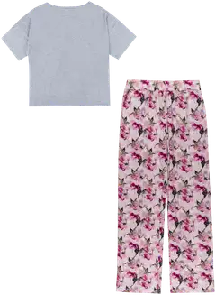 Actuelle naisten pyjama 212A382515 - Grey/pink AOP - 2