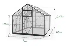 Ecoslider kasvihuone Lux 3.0 X 6.9 - 4