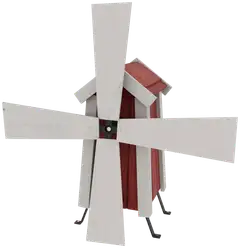 Tuulimylly punavalkoinen, 69x30x32cm - 1